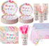 194 Pcs Donut Ice Cream Birthday Party Decorations Supplies 24 Guest Disposable
