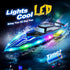 2.4Ghz 8-12,Toy JOI MEW RC Boat for Kids with LED Lights, Remote Control Racing Boats for Ages Water Boat for Pools