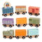 Pearhead Wooden Train Set for Toddlers 10-Piece Magnetic Train Cars, FSC-Certified Wood,