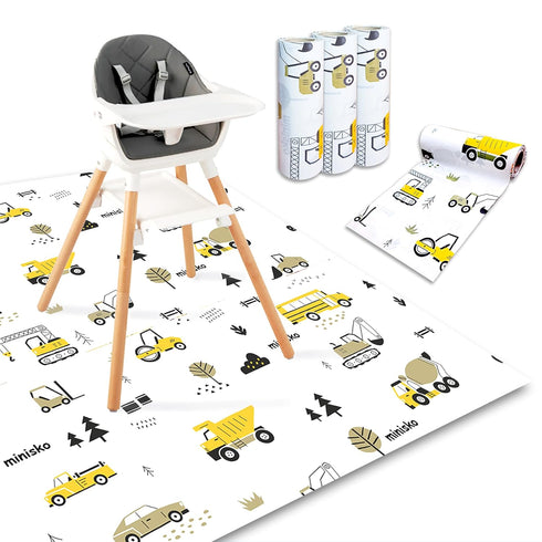 Vehicles | Disposable Splat Mats | Minisko | Under Highchair Splat Mat