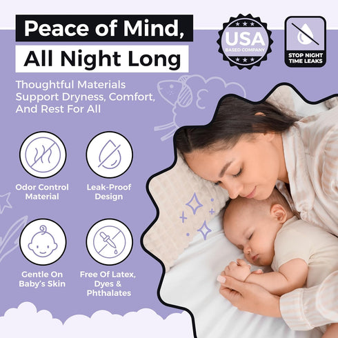 46 (3 Packs) Diaper Booster Pads Overnight Adhesive Diaper Inserts for Boys & Girls Overnight Liners for Sizes Stops