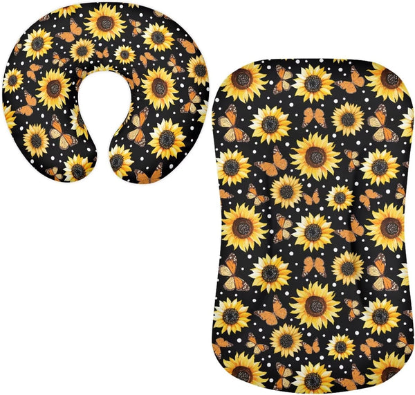Sarogrorin Sunflower Butterfly Baby Infant Lounger Cover Breathable & Portable Infant Lounger Case
