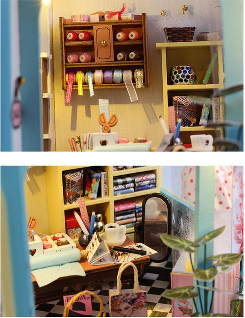 DIY Miniature Dollhouse Room Kit for Teens and Adults, Tailor Shop