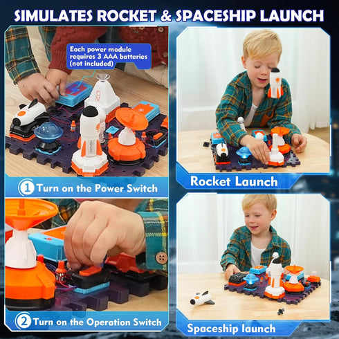31PCS 100+ 6+ VATOS Space Science Circuit Kits for Kids - Electronics Exploration STEM Kit with Projects, Rocket