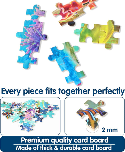 Becko US 500 Piece Jigsaw Puzzles for Adults and Kids - Undersea World Underwater Paradise Ocean Scene