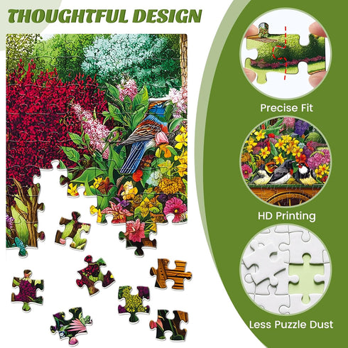 500 500 20.5 15 Pieces Puzzle for Adults,Birds and Flowers Puzzle,Recycled Cardboard House,Tree,Landscape Puzzles