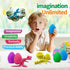 BOYLOVE 6Pcs 3D 3D Prefilled Easter Eggs with Printed Dinosaur Toys, Printed Dragon Animals, Cool T-Rex Fidget Toys