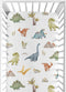 Sweet Jojo Designs Fitted Baby Crib Sheets (Watercolor Dinosaur Dino) for Boys,