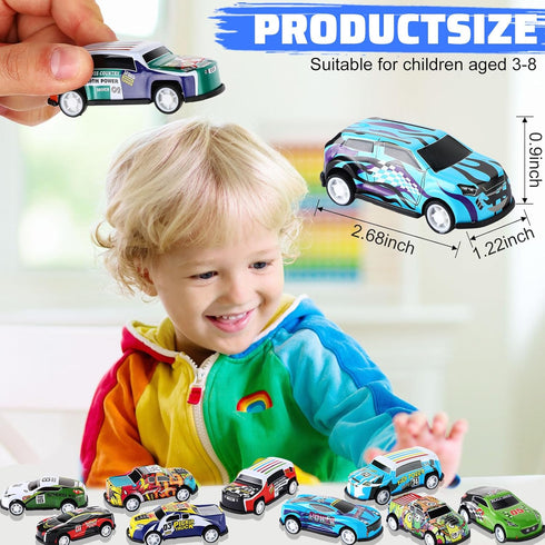Jenaai 200 Pcs Mini Pull Back Cars, Bulk Toy Cars for Boys and Girls, Christmas Party Favor Gift