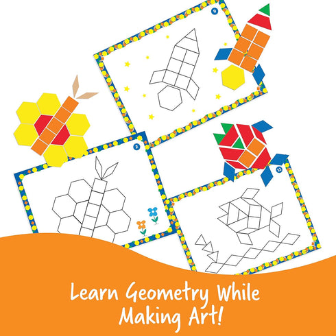 Set, 20 4+ Learning Resources Pattern Block Activity Double-Sided Cards, Ages