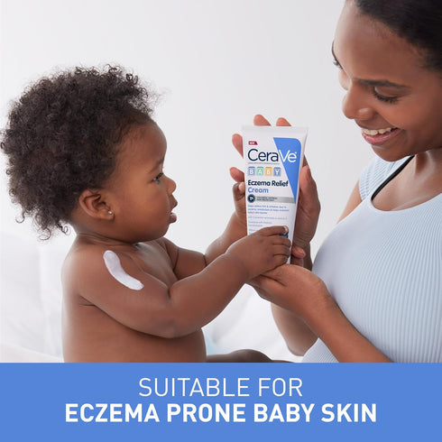 Cream,1% Free,5oz,(Pack 2) CeraVe Baby Eczema Relief Colloidal Oatmeal Cream with Vitamin E & Ceramides,Soothes & Calms