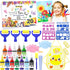 MuseLuxe 45PCS Kids Washable Finger Paint Kit,12 Colors Non Toxic Finger Paints,Art Painting