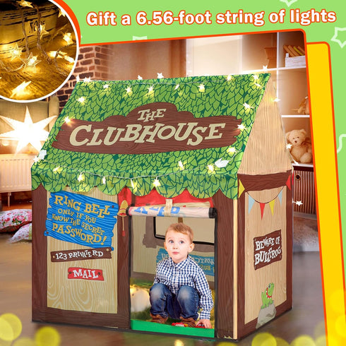 Indoor Kids Play Tents for Toddlers - Cute Boys Girls Playhouse Tent with Star Lights for Christmas Birthday