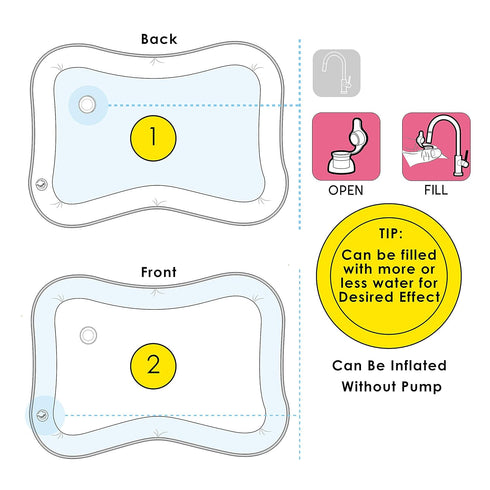 Splashin'kids Inflatable Tummy Time Water Mat, Premium Play Activity Center for Infants and Toddlers