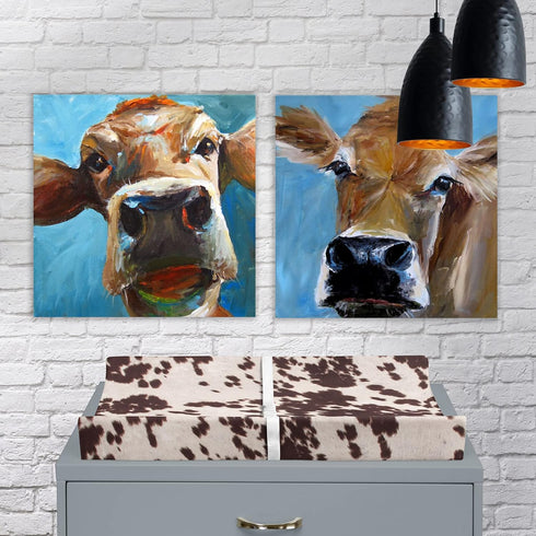 Sweet Potatoes Western Cowboy Changing Pad Cover Super Soft Brown Cowhide