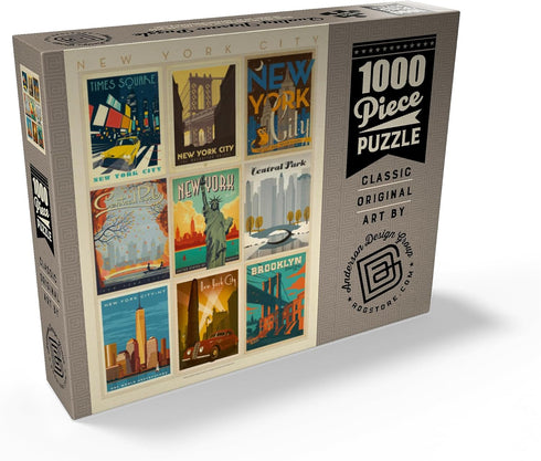 MyPuzzle New York City Multi-Image Print - Edition 1 Vintage Poster, Premium 1000 Piece Jigsaw Puzzle for Adults