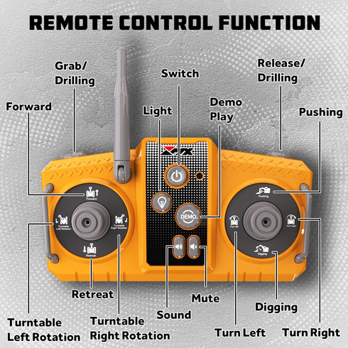 3 1 680, 3+ GraceDuck Remote Control Excavator Toys for Boys, in RC Excavator Toy with Alloy Bucket, Rock Breaker