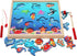 TOWO Wooden Fishing Game Magnetic Fishing Puzzles with Numbers, Educational Toys for 3 Years Old