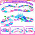 3 4 5 194PCS 4-8 3-6 6-8 Race Track Toys for Year Old Girls Gifts: Unicorn & Shark Flexible Racetrack for Kids Ages |