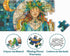 Stained Glass Mother Earth Puzzles for Adults 1000 Pieces, Nature Plant Jigsaw Puzzles, Hard Mother Love Decor
