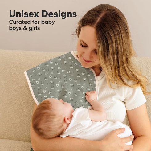 4-Pack Set KeaBabies Baby Burp Cloths Baby Girl, Boy - Organic Cotton Burp Cloth, Extra Large, Absorbent, Soft Burping