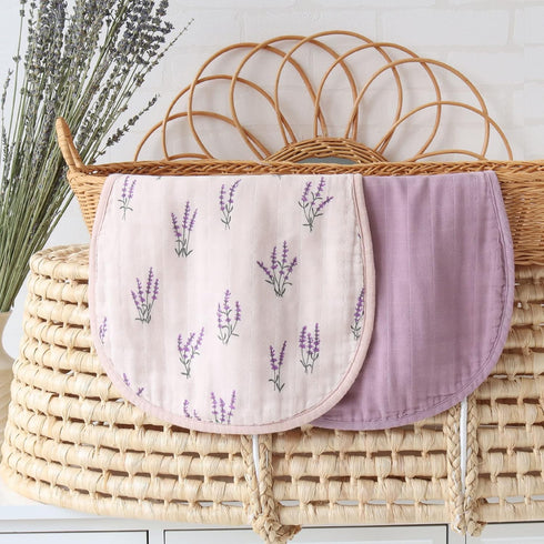 Organic Cotton Lavender & Mauve Muslin Swaddle Blankets for Newborns