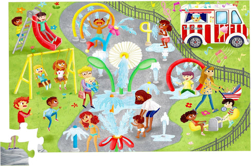 Little Likes Kids - Splash Park Jumbo Puzzle, 48 Pieces, Beginner Jigsaw Floor Puzzle for Preschoolers Age 4-8