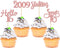 Gyufise 24 Pack Rose Gold Glitter 16th Birthday Cupcake Toppers, Hello Sweet 16 Sixteen Since 2009 Cake Decorations