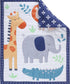 Set 5 Set Elephant Crib Bedding for Boys, Pieces Nursery Including Quilt/Fitted Sheet/Crib Skirt/Diaper Bag/Blanket