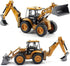 1:50 Gemini&Genius Backhoe Loader Toy for Kids, Heavy Duty Wheeled Excavator Loader Construction Vehicle Toys Scale