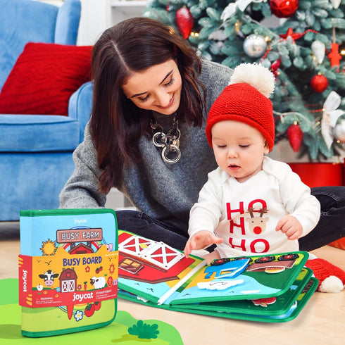13 15 JoyCat Farm Busy Book for Toddlers Quiet Montessori Activity Book with Daily Life Activities, Screen-Free Travel