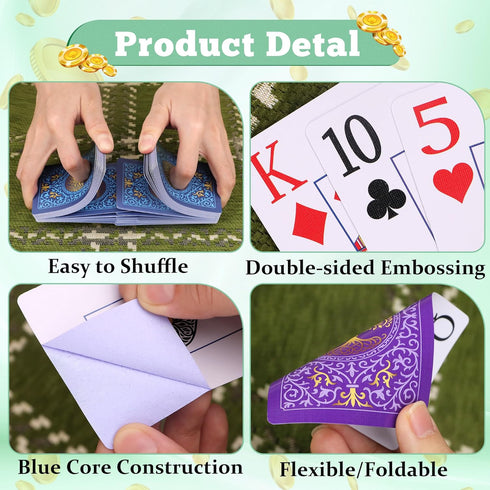 Wkchxd 2 Pack, Playing Cards Deck of Cards, Large Print Playing Cards, Easy to Shuffle, Premium Poker Cards for Card
