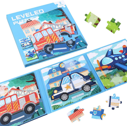 Magnetic Puzzles for Kids Ages 3-6 - Vehicle Puzzles 12-16-20 Piece Jigsaw Puzzles for Toddler Travel Toys