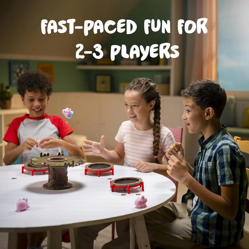Pigs on Trampolines Game by PlayMonster - Fun Board Game for Kids 6-8, Fast Action Family Game