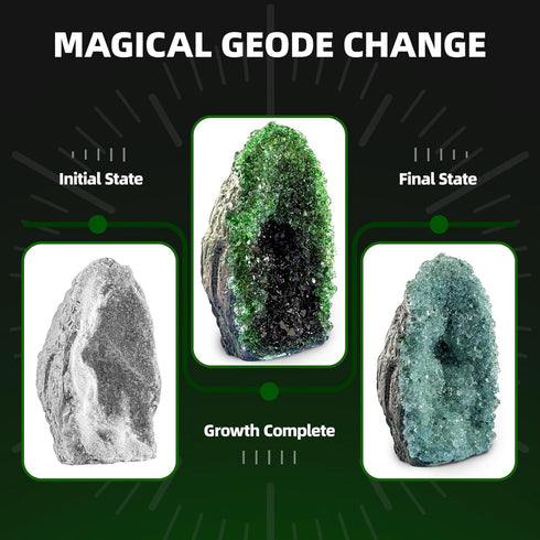 24-Hour 8-12,Geology GobiDex Geodes Crystal Growing Kit for Kids, Fast Crystal Growth, Science Experiments Kit