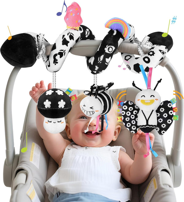 Spiral Car Seat Toys for Babies, 0-6 Months Stroller Pram Activity Hanging