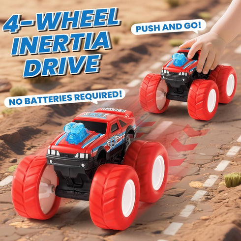 3 4 5 6 7 4 Pack 3-5 6-8 IJIGU Monster Truck Toys for Year Old Kids, Wash to Reveal Monster Trucks for Toddlers, Toy