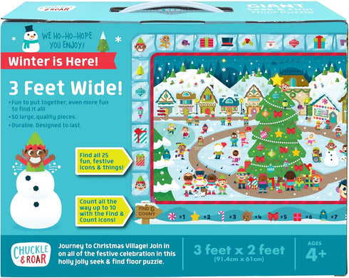 Chuckle & Roar Christmas Village Puzzle, Engaging Educational Puzzles for Kids, 50 PC Floor Puzzle for Preschool