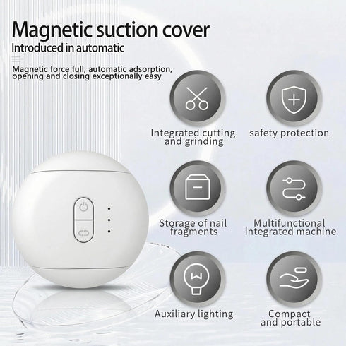 WHYLHJ Trimmer Electric Nail File & for Seniors & Babies Rechargeable Quiet LED Light Built-in Storage Multiple Speeds