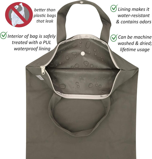MOM & BAB Wet Bags for Baby | Travel | Cloth Diapers | Swimsuits and Towel | Wet Dry Bag for Breast Pump Parts, Gym