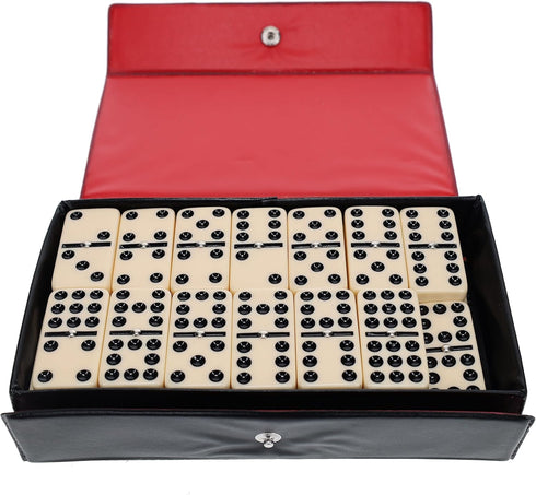 WE Games Double Nine Dominoes with Spinners - Premium Ivory Tiles, Ideal