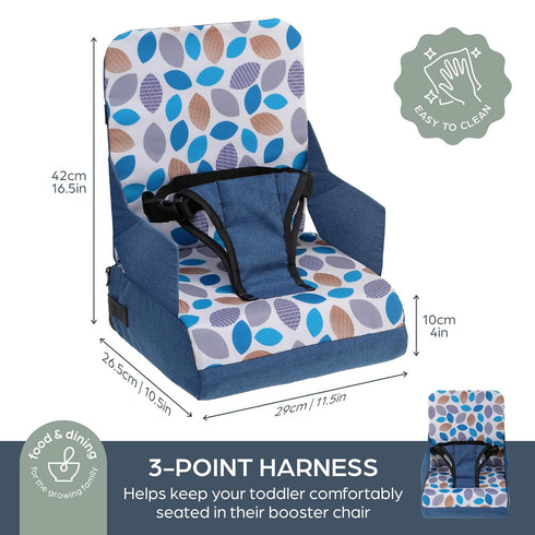 (6M-3Y) Dreambaby Grab N Go Kids Booster Seat Portable Travel Toddler High Chair for Dining with Storage & Shoulder