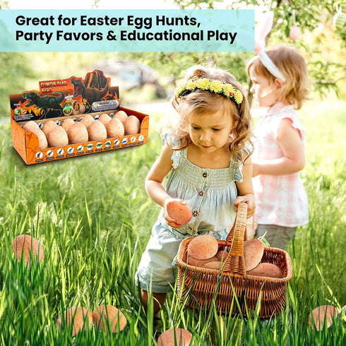 12 3-8 Zippytots Easter Dino Egg Dig Kit Unique Eggs with Glow in Dark Color Change Golden Dinosaur, STEM Science