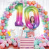 KatchOn Giant Rainbow 10 Balloon Number - 40 Inch for 10th Birthday Party Decorations and Happy Anniversary