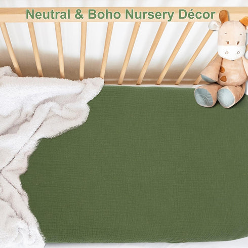 Girl-2 Pack 17"x 33" Muslin Bassinet Sheet for Baby Boy and Soft Bedside Bassinet Sheets Fitted for Rectangle, Round