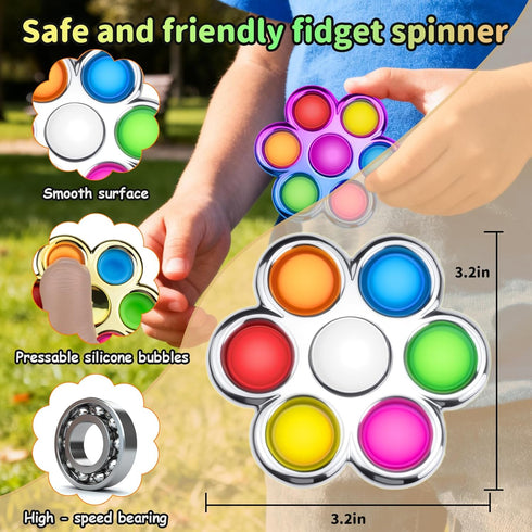 6 Pack Fidget Spinner Pop,Fidget Spinners for Kids & Adults,Fidget Toys Adults Stress Relief,Sensory Toys for Kids