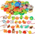 BMTOYS Montessori Educational Threading Toys, Wooden Stringing Farm Animals, Fruits Lacing Beads Preschool Toy for