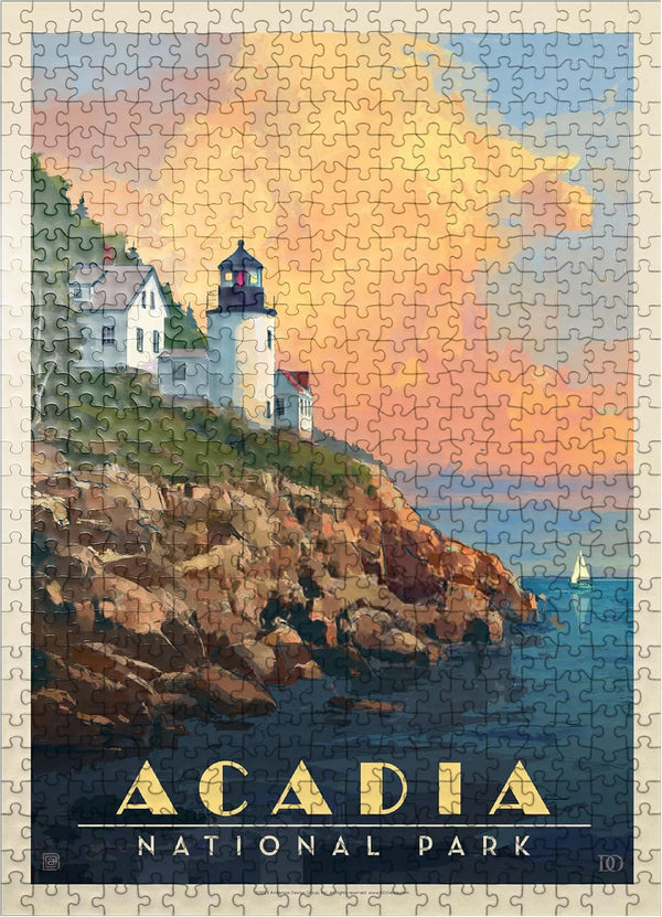 MyPuzzle Acadia National Park: Lighthouse, Premium 500 Piece Jigsaw Puzzle for Adults