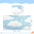 voucong 28" 52" Blue and White Moon Clouds Cooling Baby Mattress Cover x Washable Crib Padding for Sides