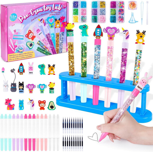 Subao 55+ DIY Glitter Gel Pens Making Kit,Pen Creator Studio,Make Your Own